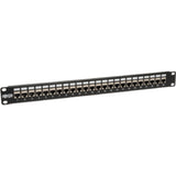 Eaton Tripp Lite Series 24-Port 1U Rack-Mount STP Shielded Cat6 /Cat5 Feedthrough Patch Panel, RJ45 Ethernet, TAA — N254-024-SH