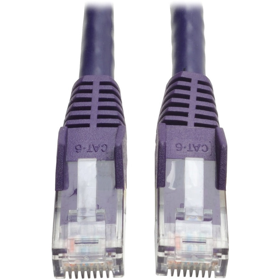 Eaton Tripp Lite Series Cat6 Gigabit Snagless Molded (UTP) Ethernet Cable (RJ45 M/M), PoE, Purple, 10 ft. (3.05 m) — N201-010-PU