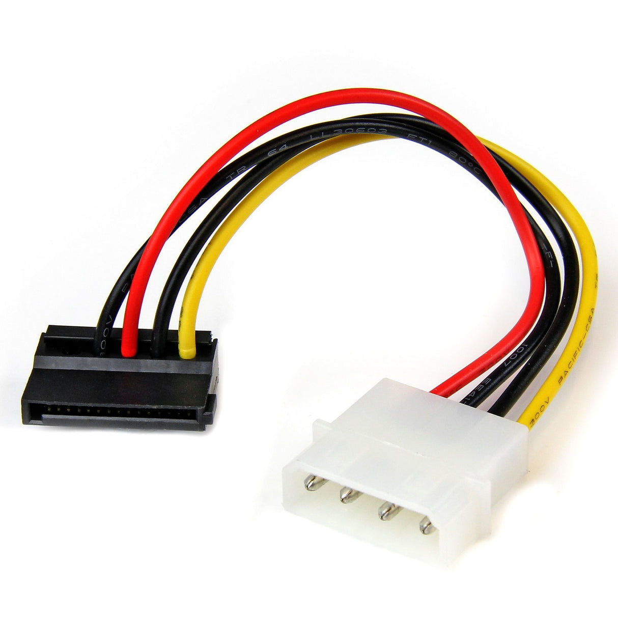 StarTech.com 6in 4 Pin LP4 to Left Angle SATA Power Cable Adapter — SATAPOWADPL