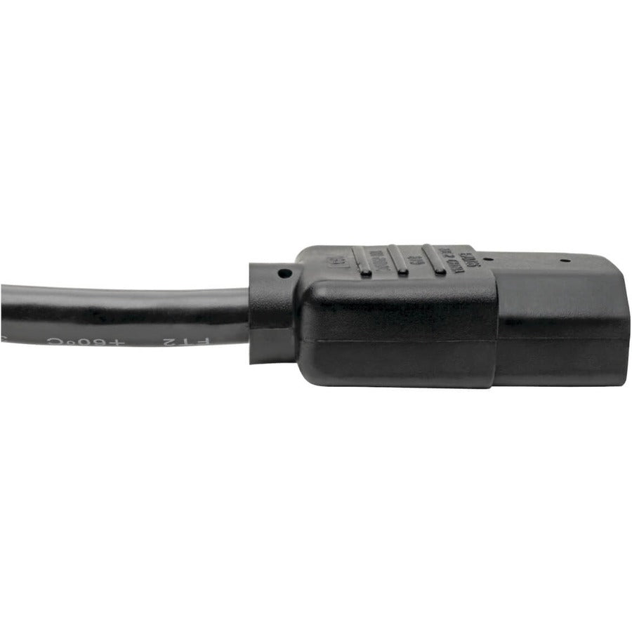 Eaton Tripp Lite Series PDU Power Cord, C13 to C14 - 10A, 250V, 18 AWG, 2 ft. (0.61 m), Black — P004-002