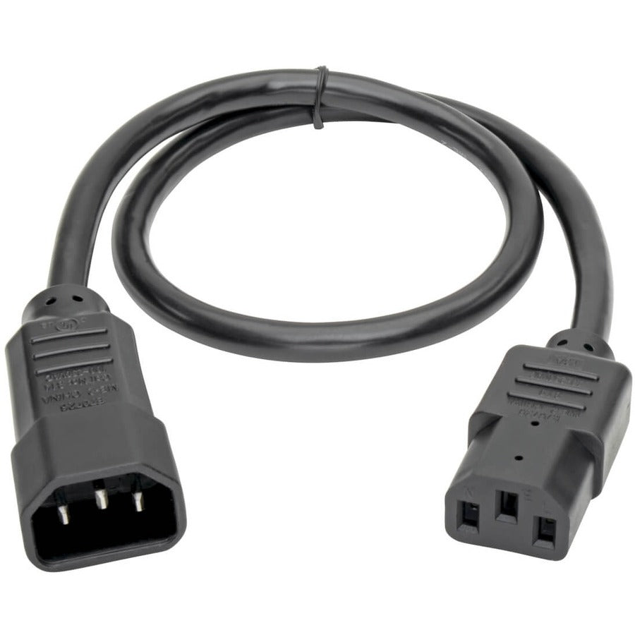 Eaton Tripp Lite Series PDU Power Cord, C13 to C14 - 10A, 250V, 18 AWG, 2 ft. (0.61 m), Black — P004-002