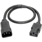Eaton Tripp Lite Series PDU Power Cord, C13 to C14 - 10A, 250V, 18 AWG, 2 ft. (0.61 m), Black — P004-002