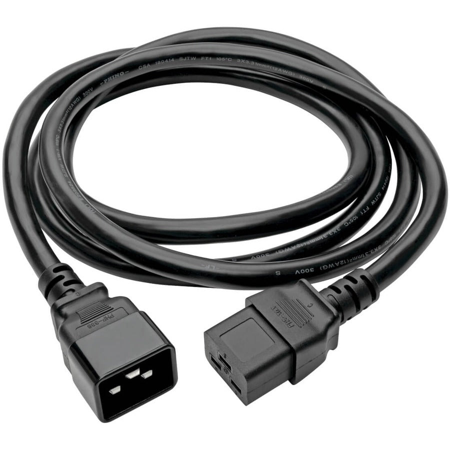 Eaton Tripp Lite Series Power Extension Cord, C19 to C20 - Heavy-Duty, 20A, 250V, 12 AWG, 10 ft. (3.05 m), Black — P036-010
