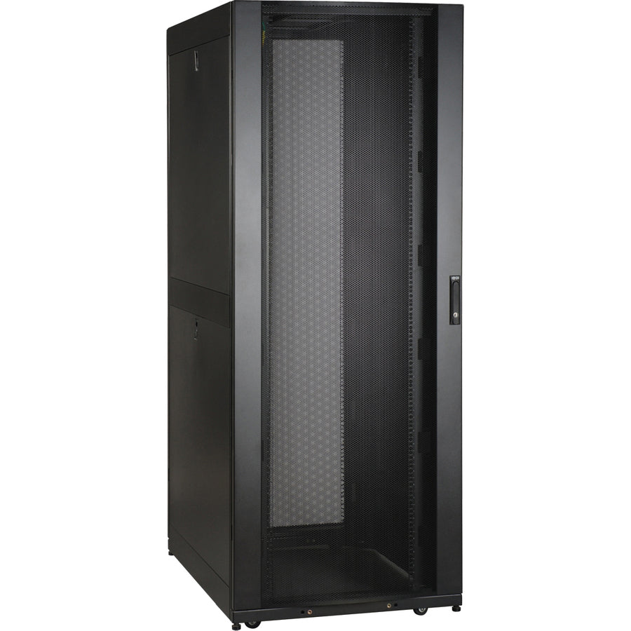 Tripp Lite by Eaton 48U SmartRack Wide Standard-Depth Rack Enclosure Cabinet with doors, side panels & shock pallet packaging — SR48UBWDSP1