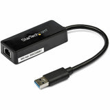 StarTech.com USB 3.0 to Gigabit Ethernet Adapter NIC w/ USB Port - Black — USB31000SPTB