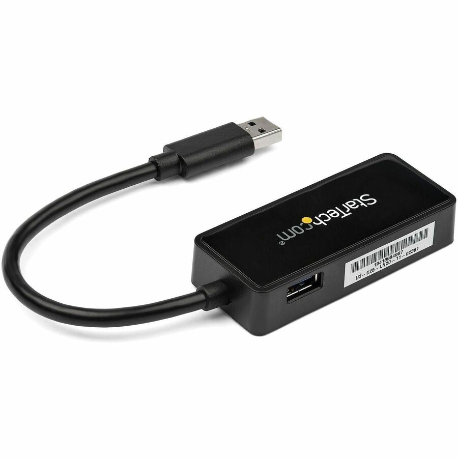 StarTech.com USB 3.0 to Gigabit Ethernet Adapter NIC w/ USB Port - Black — USB31000SPTB