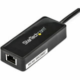 StarTech.com USB 3.0 to Gigabit Ethernet Adapter NIC w/ USB Port - Black — USB31000SPTB