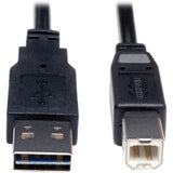 Eaton Tripp Lite Series Universal Reversible USB 2.0 Cable (Reversible A to B M/M), 6 ft. (1.83 m) — UR022-006
