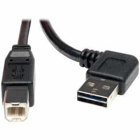 Eaton Tripp Lite Series Universal Reversible USB 2.0 Cable (Right / Left-Angle Reversible A to B M/M), 6 ft. (1.83 m) — UR022-006-RA