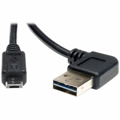 Eaton Tripp Lite Series Universal Reversible USB 2.0 Cable (Reversible Right / Left-Angle A to Micro-B M/M), 3 ft. (0.91 m) — UR050-003-RA