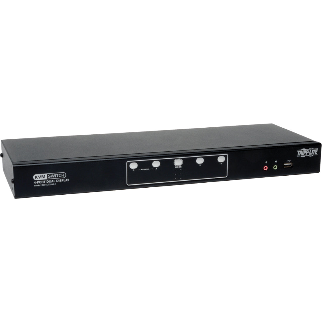 Tripp Lite by Eaton 4-Port Dual Monitor DVI KVM Switch with Audio and USB 2.0 Hub, Cables included — B004-2DUA4-K