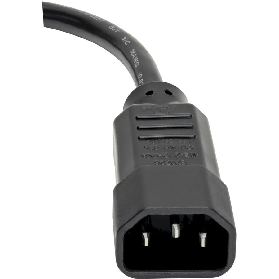 Eaton Tripp Lite Series PDU Power Cord, C13 to C14 - 10A, 250V, 18 AWG, 1 ft. (0.31 m), Black — P004-001