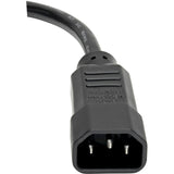 Eaton Tripp Lite Series PDU Power Cord, C13 to C14 - 10A, 250V, 18 AWG, 1 ft. (0.31 m), Black — P004-001