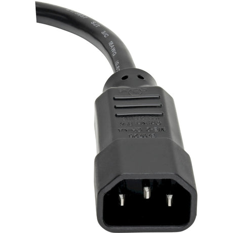 Eaton Tripp Lite Series PDU Power Cord, C13 to C14 - 10A, 250V, 18 AWG, 1 ft. (0.31 m), Black — P004-001