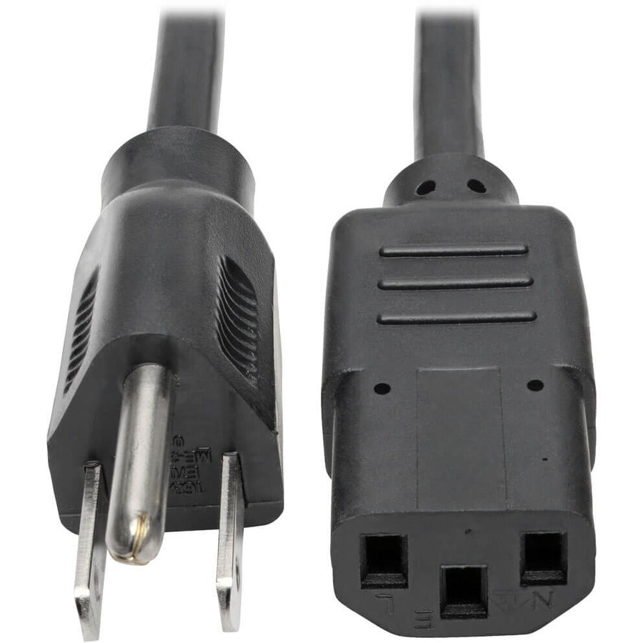 Eaton Tripp Lite Series Computer Power Cord, NEMA 5-15P to C13 - 10A, 125V, 18 AWG, 1 ft. (0.31 m), Black — P006-001