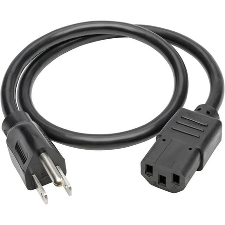 Eaton Tripp Lite Series Desktop Computer AC Power Cable, NEMA 5-15P to C13 - 13A, 125V, 16 AWG, 2 ft. (0.61 m), Black — P006-002-13A