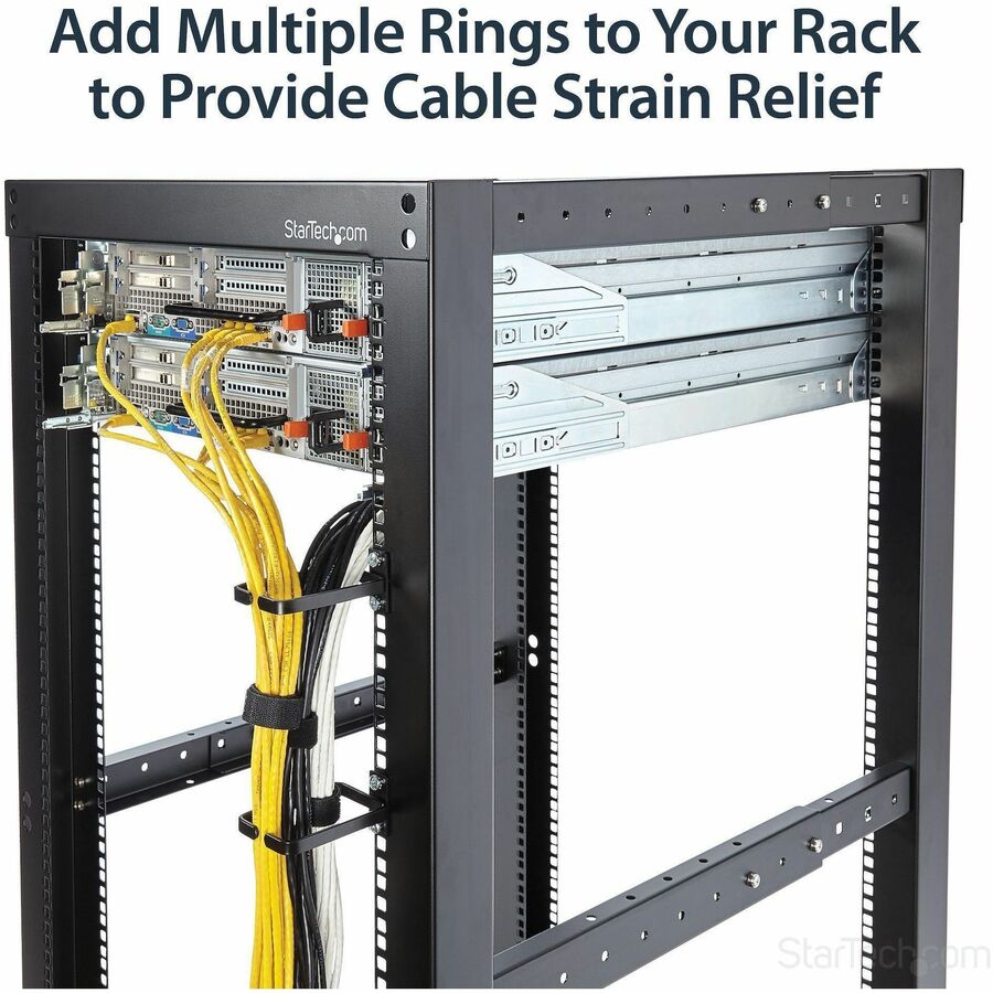 StarTech.com 1U Vertical Server Rack Cable Management D-Ring Hook - 2.2x3.9in (5.7x10cm) — CMHOOK1U