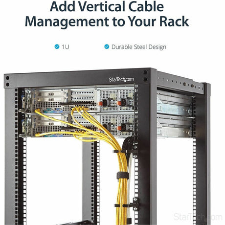StarTech.com 1U Vertical Server Rack Cable Management D-Ring Hook - 2.2x3.9in (5.7x10cm) — CMHOOK1U