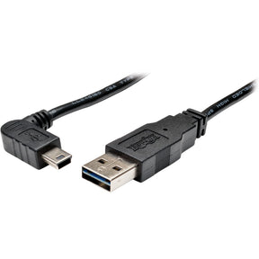 Tripp Lite by Eaton Universal Reversible USB 2.0 Cable (Reversible A to Right-Angle 5Pin Mini B M/M), 3 ft. (0.91 m) — UR030-003-RAB