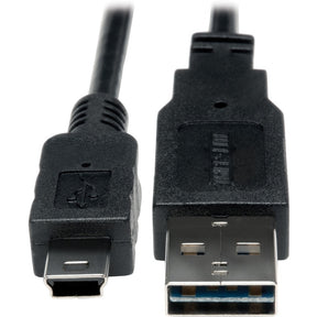 Eaton Tripp Lite Series Universal Reversible USB 2.0 Cable (Reversible A to 5Pin Mini B M/M), 6-in. (15.24 cm) — UR030-06N