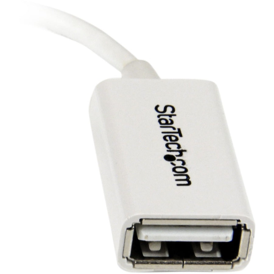 StarTech.com 5in White Micro USB to USB OTG Host Adapter M/F — UUSBOTGW