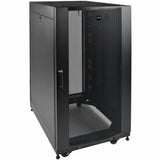 Tripp Lite by Eaton 25U SmartRack Shallow-Depth Half-Height Rack Enclosure, Doors, Side Panels, Heavy-Duty Casters — SR25UBSD3