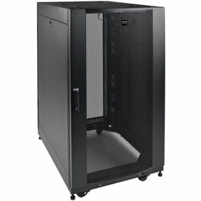 Tripp Lite by Eaton 25U SmartRack Shallow-Depth Half-Height Rack Enclosure, Doors, Side Panels, Heavy-Duty Casters — SR25UBSD3