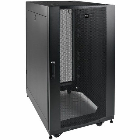Tripp Lite by Eaton 25U SmartRack Shallow-Depth Half-Height Rack Enclosure, Doors, Side Panels, Heavy-Duty Casters — SR25UBSD3