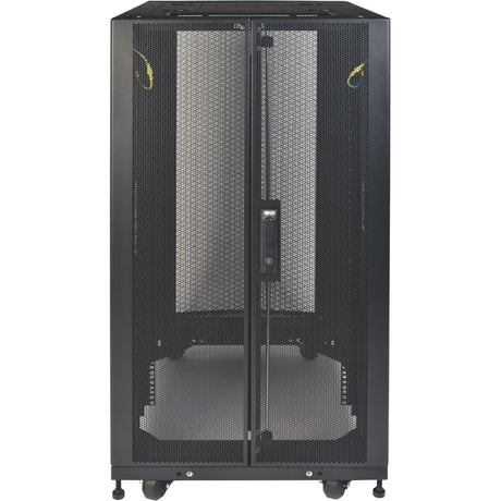 Tripp Lite by Eaton 25U SmartRack Shallow-Depth Half-Height Rack Enclosure, Doors, Side Panels, Heavy-Duty Casters — SR25UBSD3