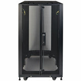 Tripp Lite by Eaton 25U SmartRack Shallow-Depth Half-Height Rack Enclosure, Doors, Side Panels, Heavy-Duty Casters — SR25UBSD3