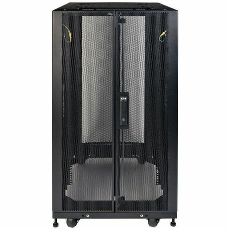 Tripp Lite by Eaton 25U SmartRack Shallow-Depth Half-Height Rack Enclosure, Doors, Side Panels, Heavy-Duty Casters — SR25UBSD3