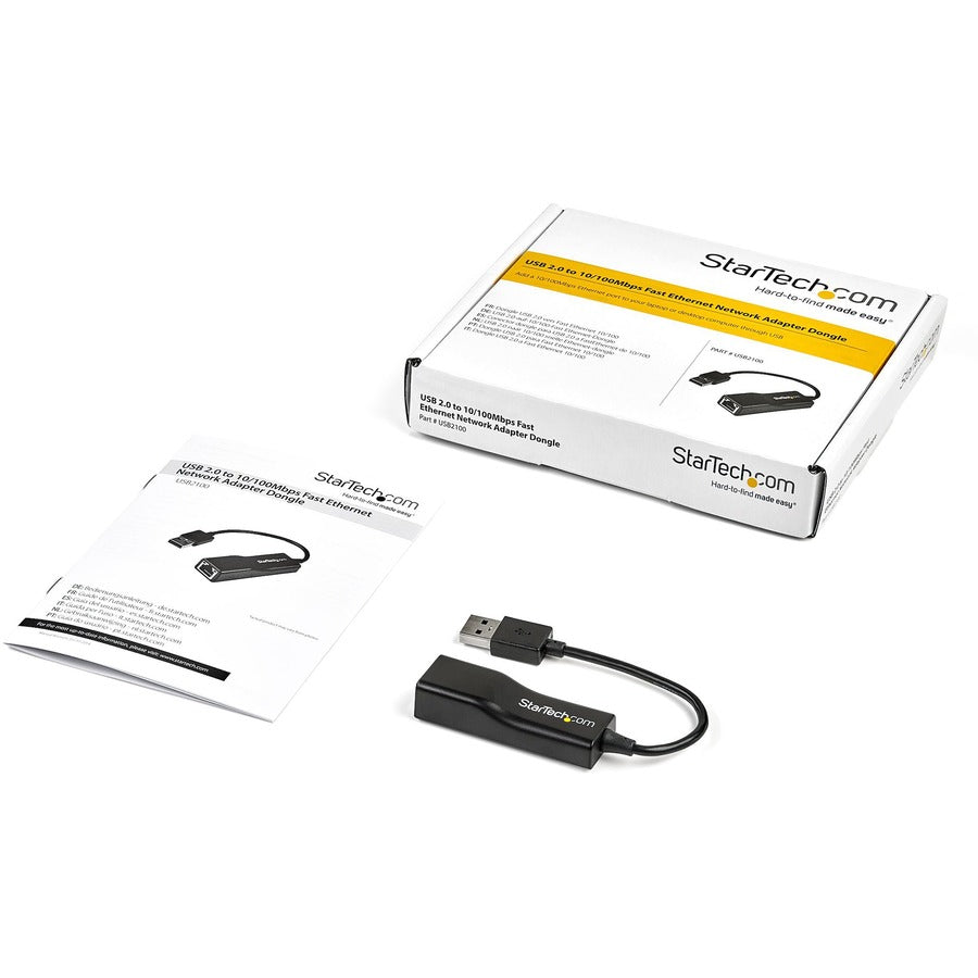 StarTech.com USB 2.0 to 10/100 Mbps Ethernet Network Adapter Dongle — USB2100