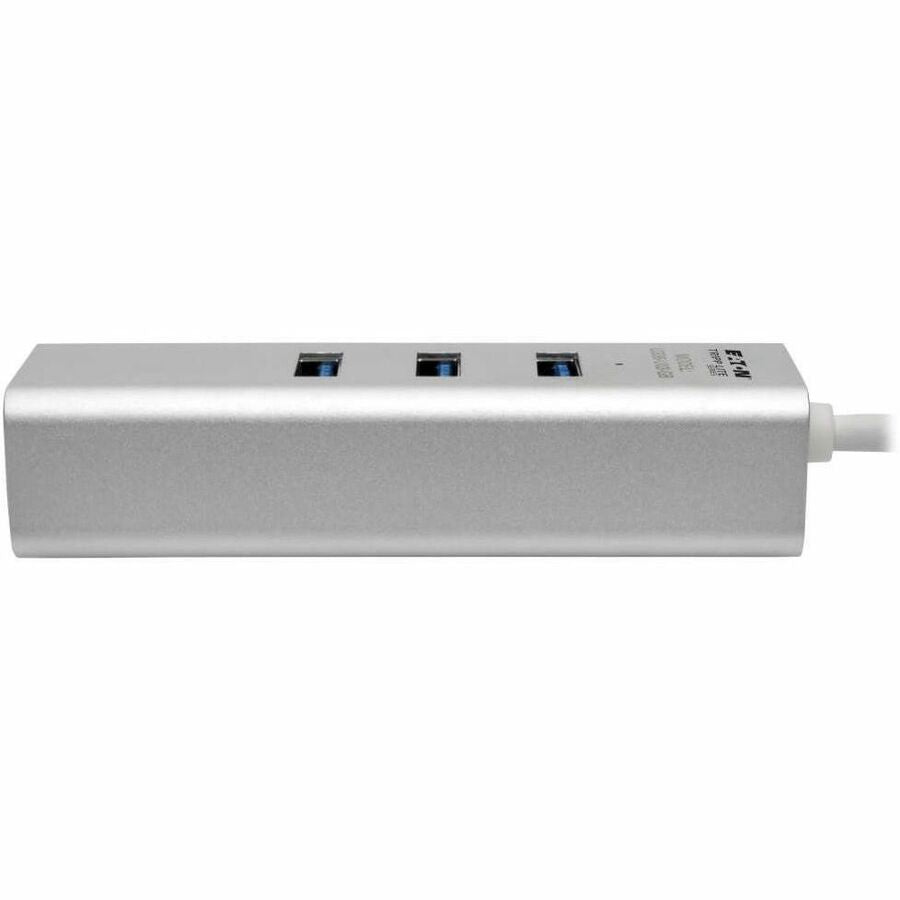 Eaton Tripp Lite Series USB to Gigabit Ethernet NIC Network Adapter with 3 Port USB 3.x (5Gbps) Hub — U336-U03-GB