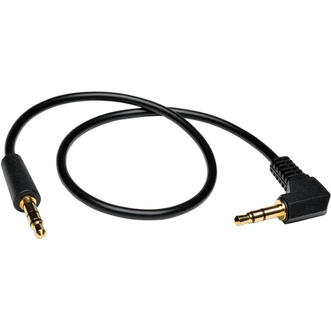 Eaton Tripp Lite Series 3.5mm Mini Stereo Audio Cable with one Right-Angle plug (M/M), 1 ft. (0.31 m) — P312-001-RA