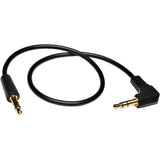 Eaton Tripp Lite Series 3.5mm Mini Stereo Audio Cable with one Right-Angle plug (M/M), 1 ft. (0.31 m) — P312-001-RA