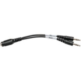 Eaton Tripp Lite Series 3.5 mm 4-Position to 3.5 mm 3-Position Audio Headset Splitter Adapter Cable (F/2xM), 6 in. (15.2 cm) — P318-06N-FMM