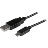 StarTech.com 1 ft Mobile Charge Sync USB to Slim Micro USB Cable for Smartphones and Tablets - A to Micro B M/M — USBAUB1BK