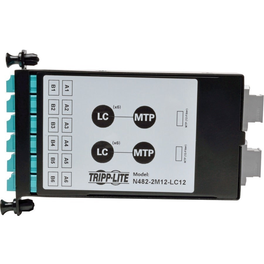 Eaton Tripp Lite Series 40 GB to 10 GB Breakout Cassette - (x2) 12-Fiber OM4 MTP/MPO ( Male with Pins ) to (x12) LC — N482-2M12-LC12