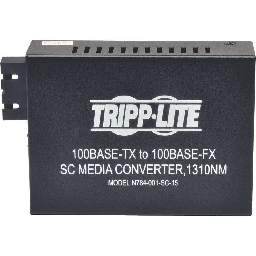Tripp Lite by Eaton 10/100 UTP to Singlemode Fiber Media Converter RJ45 / SC 15km 1310nm — N784-001-SC-15