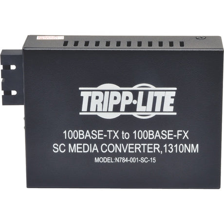 Tripp Lite by Eaton 10/100 UTP to Singlemode Fiber Media Converter RJ45 / SC 15km 1310nm — N784-001-SC-15
