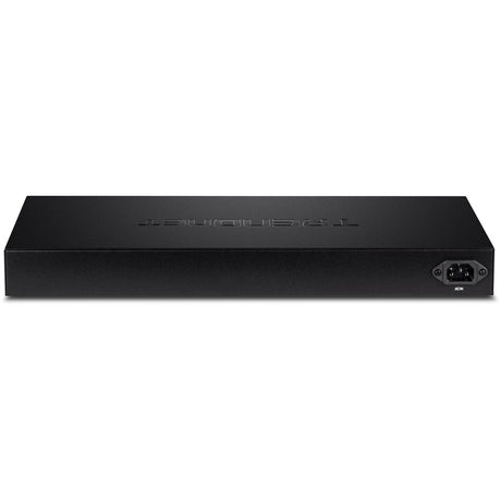 TRENDnet 28-Port Gigabit Web Smart PoE+ Switch, 24 x Gigabit Ports, 4 x Shared Gigabit Ports (RJ-45 or SFP), 185W PoE Budget, 56Gbps Switching Capacity, Lifetime Protection, Black, TPE-2840WS