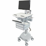 Ergotron StyleView Cart with LCD Pivot, LiFe Powered, 2 Drawers — SV44-1322-1