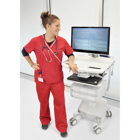Ergotron StyleView Cart with LCD Pivot, LiFe Powered, 4 Drawers — SV44-1342-1