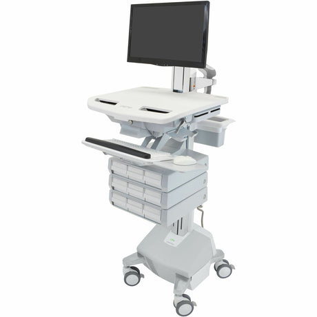 Ergotron StyleView Cart with LCD Pivot, LiFe Powered, 9 Drawers — SV44-1392-1