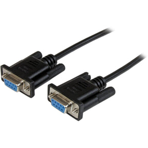 StarTech.com 1m Black DB9 RS232 Serial Null Modem Cable F/F — SCNM9FF1MBK