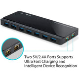 TP-Link UH720 - Powered USB Hub 3.0 with 7 USB 3.0 Data Ports and 2 Smart Charging USB Ports — UH720
