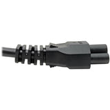 Eaton Tripp Lite Series 3-Slot Power Cord, NEMA 5-15P to C5 - Laptop/Notebook, 10A, 125V, 18 AWG, 3 ft. (0.91 m), Black — P013-003