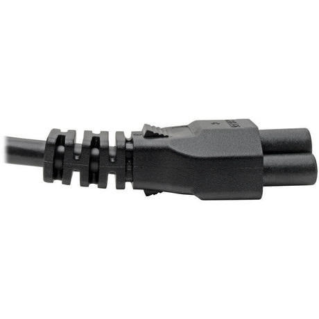 Eaton Tripp Lite Series 3-Slot Power Cord, NEMA 5-15P to C5 - Laptop/Notebook, 10A, 125V, 18 AWG, 3 ft. (0.91 m), Black — P013-003