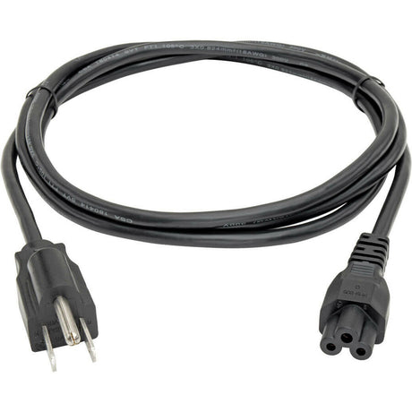 Eaton Tripp Lite Series 3-Slot Power Cord, NEMA 5-15P to C5 - Laptop/Notebook, 10A, 125V, 18 AWG, 3 ft. (0.91 m), Black — P013-003