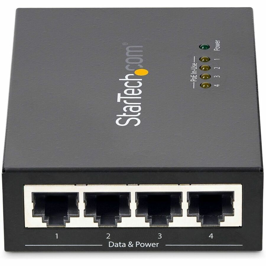 StarTech.com 4 Port Gigabit Midspan - PoE+ Injector - 802.3at and 802.3af — POEINJ4G